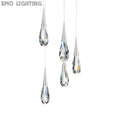 Hibiscus LED Multi Light Pendant Light in Polished Nickel (5-Light).