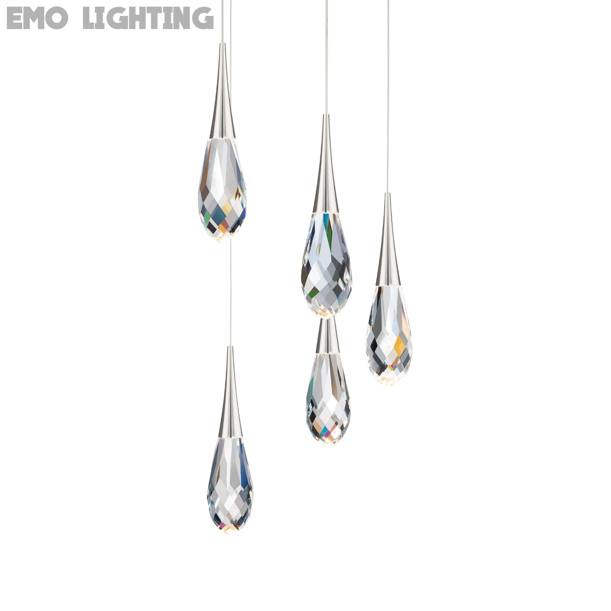 Hibiscus LED Multi Light Pendant Light in Polished Nickel (5-Light).