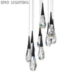 Hibiscus LED Multi Light Pendant Light in Black (9-Light).