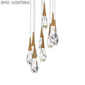Hibiscus LED Multi Light Pendant Light in Aged Brass (9-Light).
