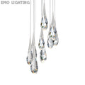 Hibiscus LED Multi Light Pendant Light in Polished Nickel (9-Light).