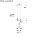 Hibiscus LED Multi Light Pendant Light - line drawing.