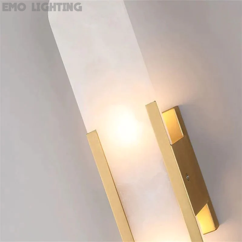 Eartha Modern Alabaster Bedroom Sconce, Indoor Wall Light