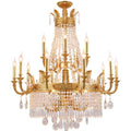  Large Oversized Luxury Golden Metal Brass  Candle Crystal Tassel Chandelier  For High-ceiling Staircase/Entryway/Hallway/Living/Meeting Room