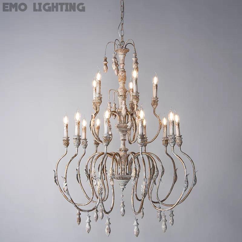 French Vintage Candle Chandelier for Living Room/Bedroom