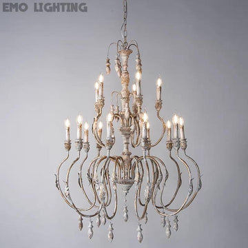 French Vintage Candle Chandelier for Living Room/Bedroom