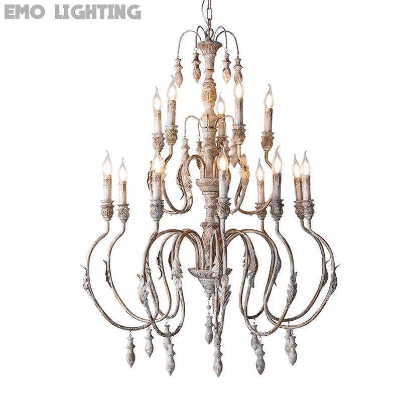 French Vintage Candle Chandelier for Living Room/Bedroom