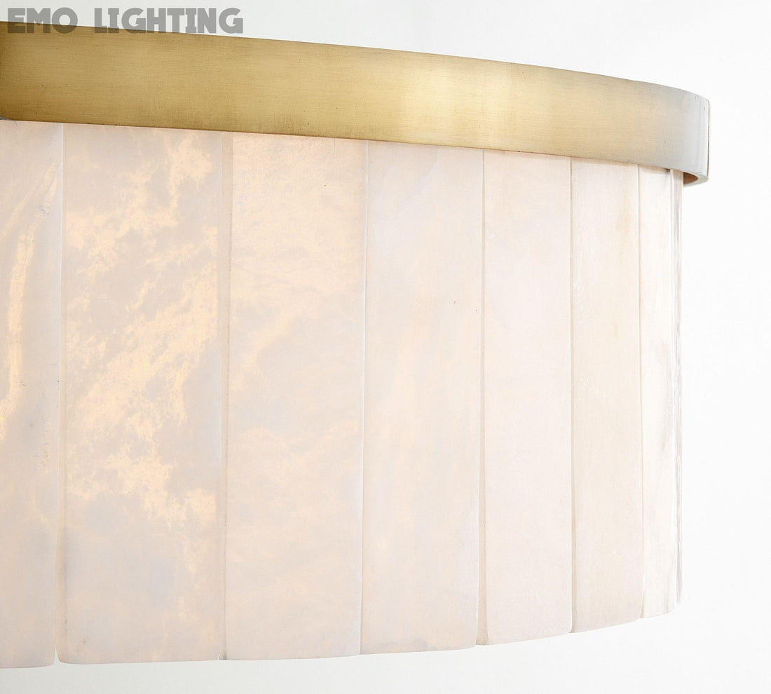 Windham Alabaster One-Tile Round Chandelier